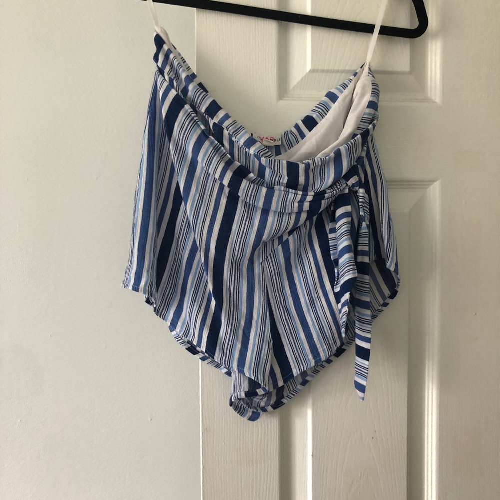 Blue tie shorts